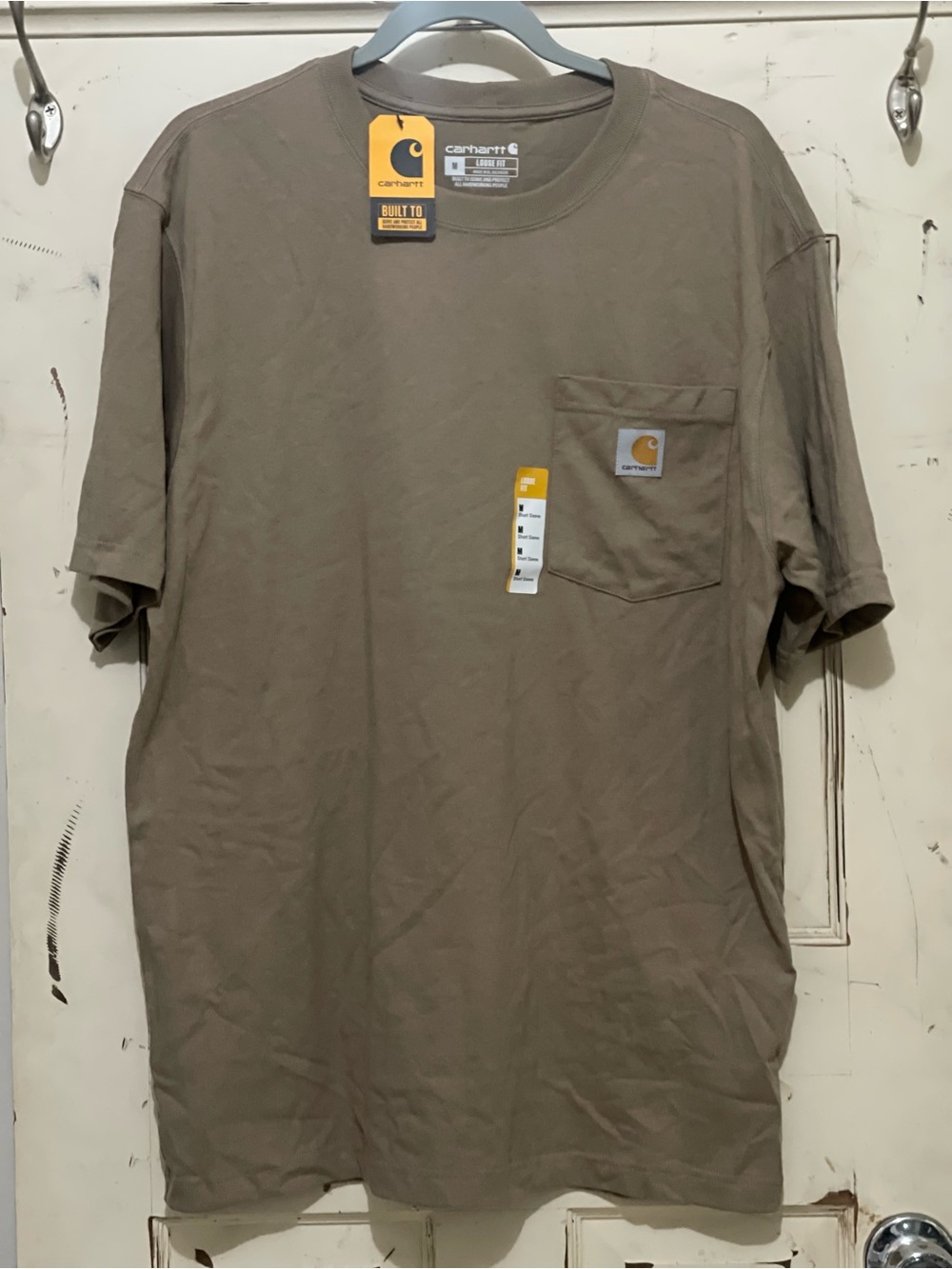 Carhartt Men's Short-Sleeve Pocket Tee - Taupe Brown NWT